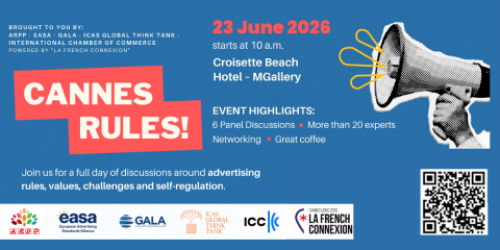 The ICAS GLOBAL THINK TANK to co-host ‘CANNES RULES!’ – The first ever day dedicated to advertising law and self-regulation in Cannes